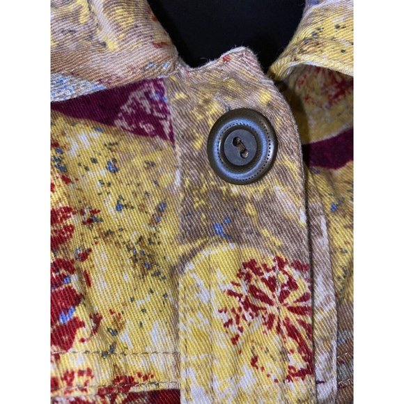 Christopher And Banks Jean Jacket women medium Colorful Design - Picture 4 of 9